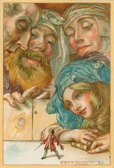 Scene fra Gullivers reiser av Jonathan Swift, 1911 av AE Jackson