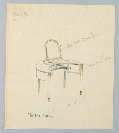 Design for toalettbord nr. 13 av A.N. Davenport Co.
