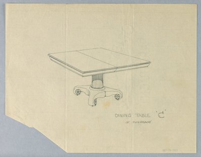 Design for et spisebord "C" av mahogni av A.N. Davenport Co.