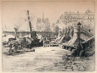 Notre-Dame og Quai de Bethune, 1915 av AR Kempken