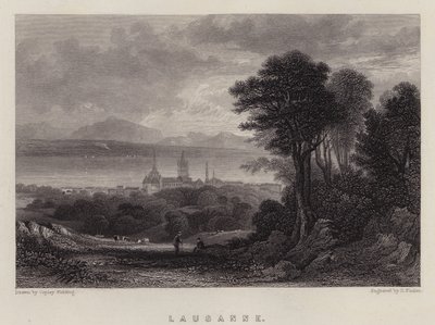 Lausanne (farge litho) av A.V. Copley (after) Fielding