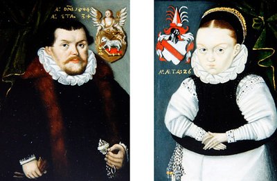 Et par portretter, ca. 1594 (olje på kobber) av A. A. Monogrammist