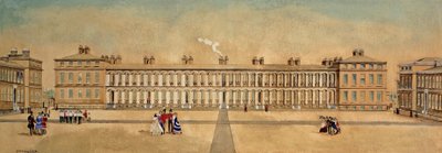 Royal Marines Barracks Woolwich, Kent sett fra Francis Street-porten, 1855 av A. Arman