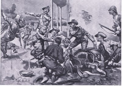 Angrepet på Hamel Fontein Farm, fra After Pretoria: The Guerilla War utgitt av Harmsworth Bros Limited, 1901 av A. C. Ball
