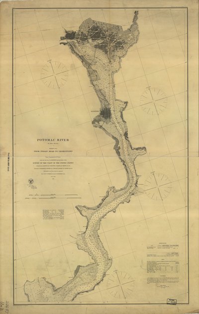 Potomac River (i fire ark): Ark nr. 4, fra Indian Head til Georgetown av A. D. United States Coast Survey; Bache