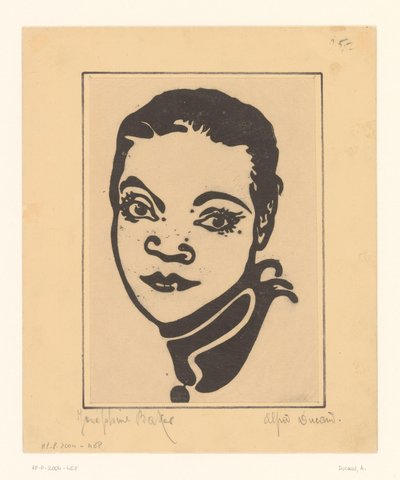 Portrett av Josephine Baker av A. Ducand
