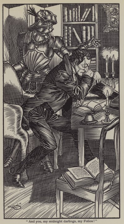 Illustrasjon for The Essays of Elia av Charles Lamb (litho) av A. Garth Jones