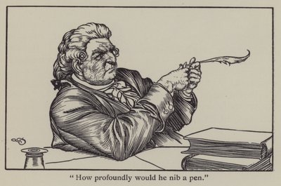 Illustrasjon for The Essays of Elia av Charles Lamb (litho) av A. Garth Jones