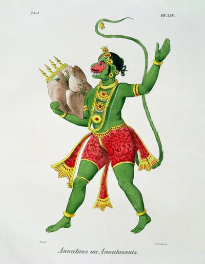 Hanuman, gravert av de Racinet av A. Geringer