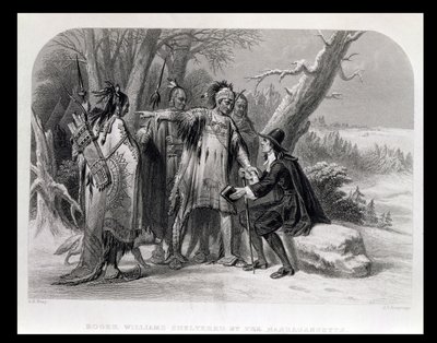 Roger Williams i ly av Narragansetts, 1636, fra 
