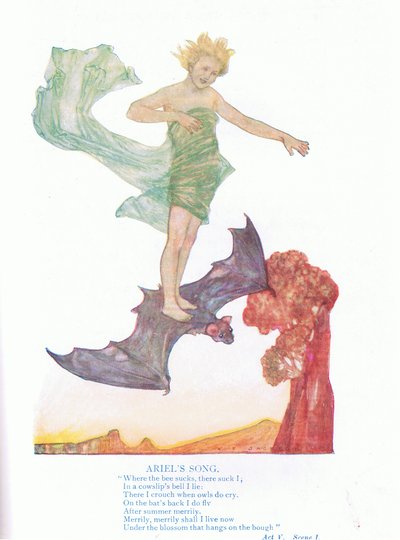 Ariels sang (The Tempest), fra Tales from Shakespeare pub. av Ward Lock & Co Ltd av A. Jackson