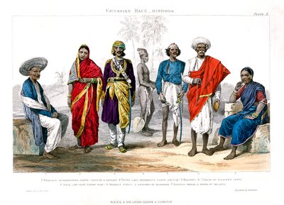 Kaukasisk rase, hinduer, 1800-1900. av A. Portier