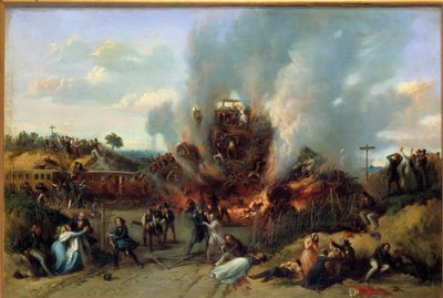 Jernbanekatastrofe i Bellevue på jernbanen i Versailles 8/05/1842 Maleri av A. Provost (aktiv 1834-1855) 1842 Sceaux, musee de l