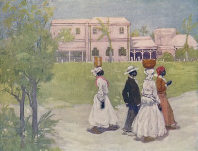 Black Going To Work, Barbados, 1916 av A. S. Forrest