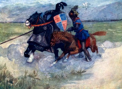 Bruce løftet stridsøksen høyt i luften..., 1314, 1905 av A. S. Forrest
