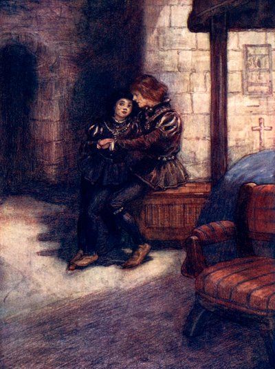 Dagene virket veldig lange og triste for de to små guttene, c1483, 1905. av A. S. Forrest