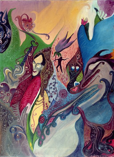 Fantasy (olje på lerret) av A. Sandeman