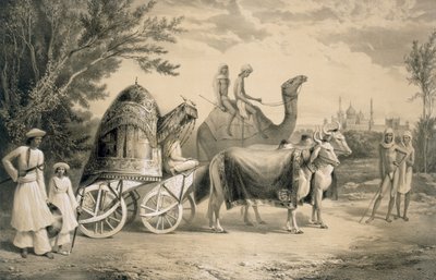 Harem Carriage of the King of Delhi, fra "Voyages in India", pub. av Smith, Elder und Co., 1858 av A. Soltykoff