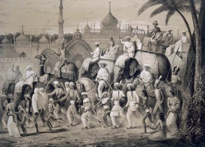Lucknow, hovedgaten, fra "Voyages in India", 1859. av A. Soltykoff