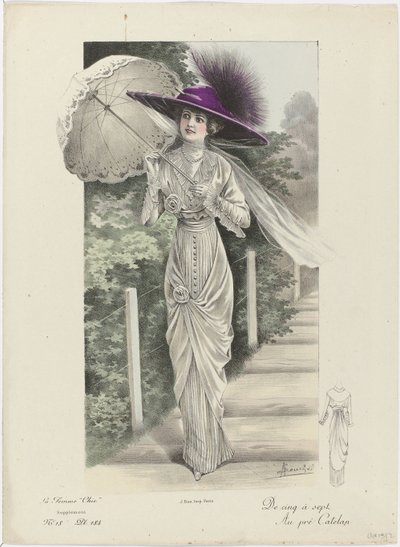 Den elegante kvinnen, supplement, ca. 1912, nr. 18, pl. 184: Fra fem til syv (...) av A. Souchel