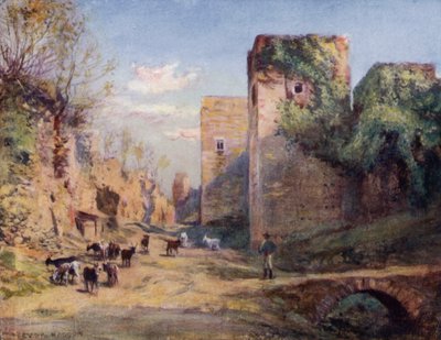 Granada, Towers of the Infantas (farge litho) av A. Trevor Haddon