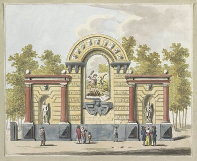 Ødeleggelse av aristokratiet, dekorasjon på Westermarkt, 1795 Ti plater av dekorasjonene på Alliantiefeest i Amsterdam i 1795 (serietittel) av A. Verkerk