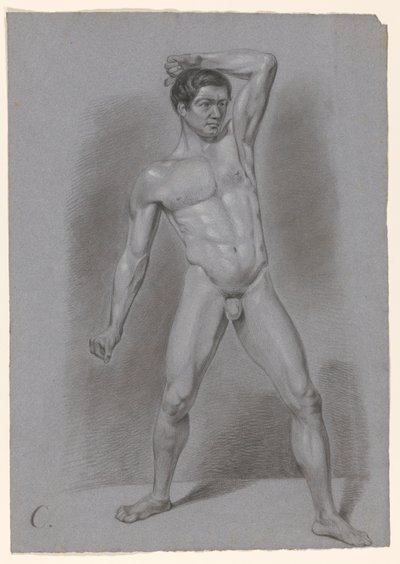 Stående mann naken, sett forfra av A. Waterloo (attributed to)