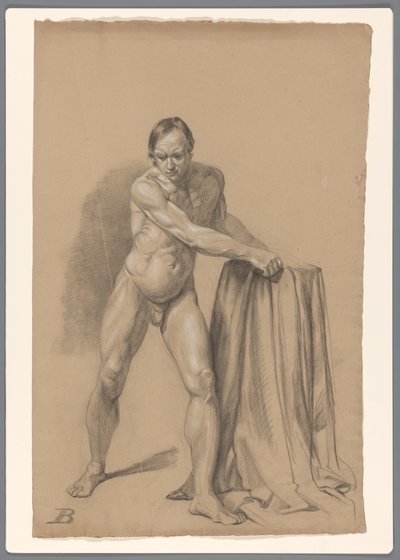 Stående mann naken, sett forfra av A. Waterloo (attributed to)