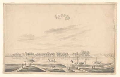 Utsikt over Surabaya Sourabaya (tittel på objekt) av A. de Nelly (possibly)