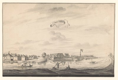 Utsikt over Tegal Taggal (tittel på objekt) av A. de Nelly (possibly)
