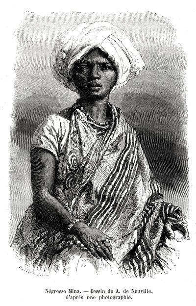Negresse Mina, Brasil, 1800-tallet av A. de Neuville
