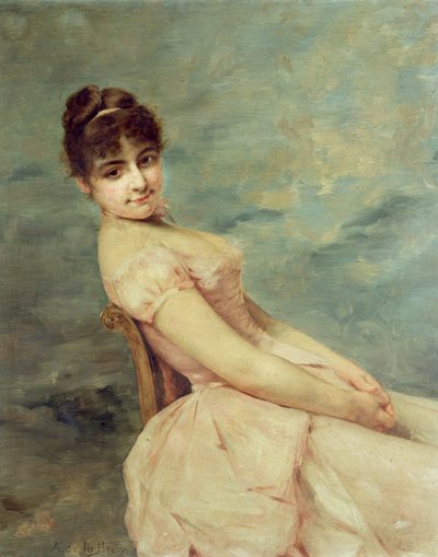 Portrett av en ung kvinne av A. de la Prely