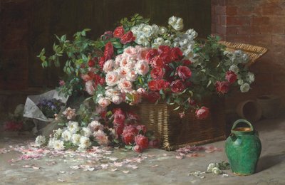 Basket of Roses, ca. 1890 (olje på lerret) av Abbott Fuller Graves