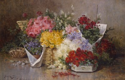 Floral Still Life (olje på lerret) av Abbott Fuller Graves