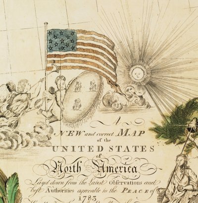 Amerikas første nasjonale kart, 1784 av Abel Buell