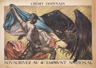 Kreditt Lyonnais. Abonner på det fjerde nasjonale lånet, 1918. av Abel Faivre