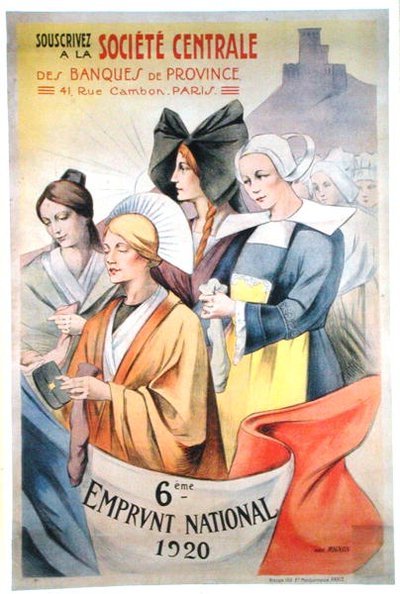 Plakat som annonserer det sjette nasjonale lånet av Abel Mignon