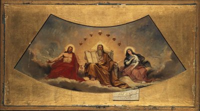 Den evige Fader, Kristus og Jomfru Maria, ca. 1838 (olje på lerret) av Abel de Pujol