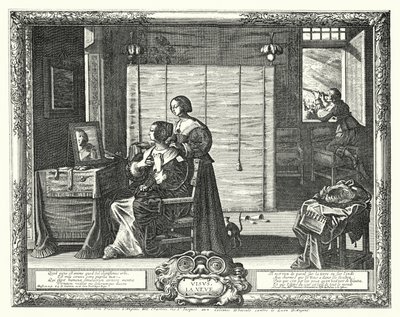 La Toilette (gravering) av Abraham (after) Bosse