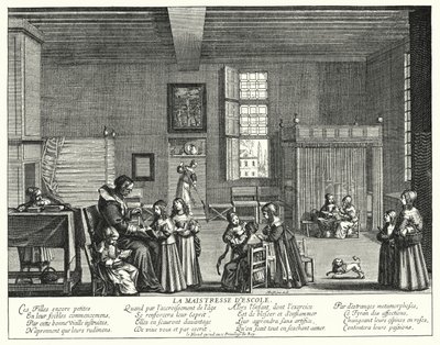 Skolemistressen (gravering) av Abraham (after) Bosse