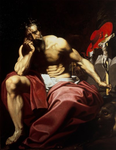 Saint Hieronymus, ca. 1610 (olje på lerret) av Abraham (attr.to) Janssens