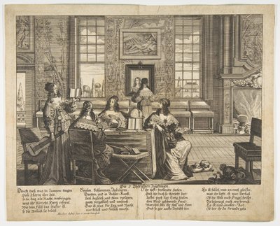 The Foolish Virgins Conversing, midten til slutten av 1600-tallet. av Abraham Aubry