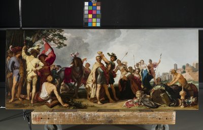 Kroningsscene (olje på tre) av Abraham Bloemaert