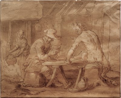 Satyren hos bonden av Abraham Bloemaert