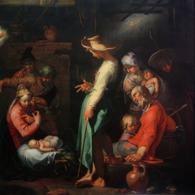 Tilbedelse av hyrdene av Abraham Bloemaert