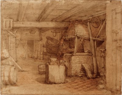 Interiør i en smie eller bøkkeri av Abraham Bloemaert