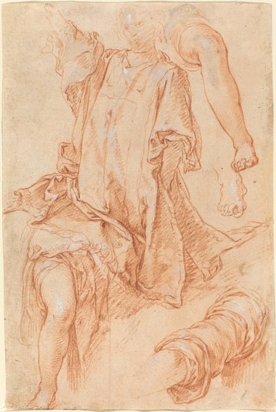 Studier av ben og draperi [recto] av Abraham Bloemaert