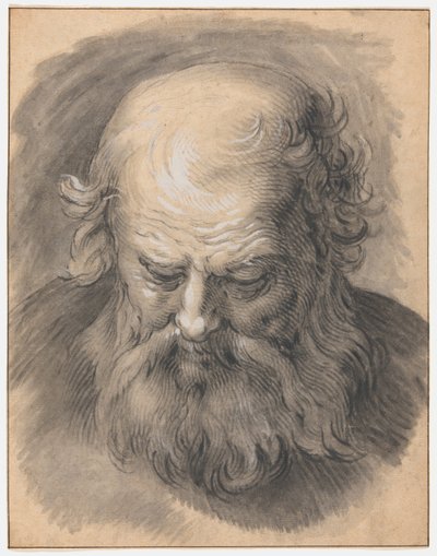 Studie av hodet til en skjeggete mann av Abraham Bloemaert