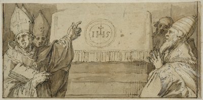 De fire latinske kirkefedrene foran et alter av Abraham Bloemaert