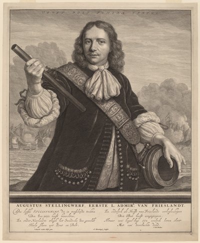 Augustus Stellingwerf, første Lord Admiral of Friesland av Abraham Blooteling after Lodewyk van der Helst